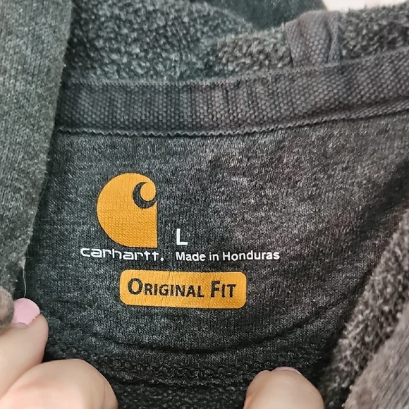 Carhartt Gray Sweatshirt Relaxed Fit Hoodie - Picture 2 of 3